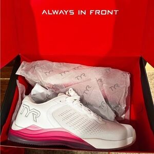 TYR White and Pink Performance Sneakers